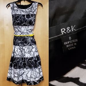 R & K Black and White Dress